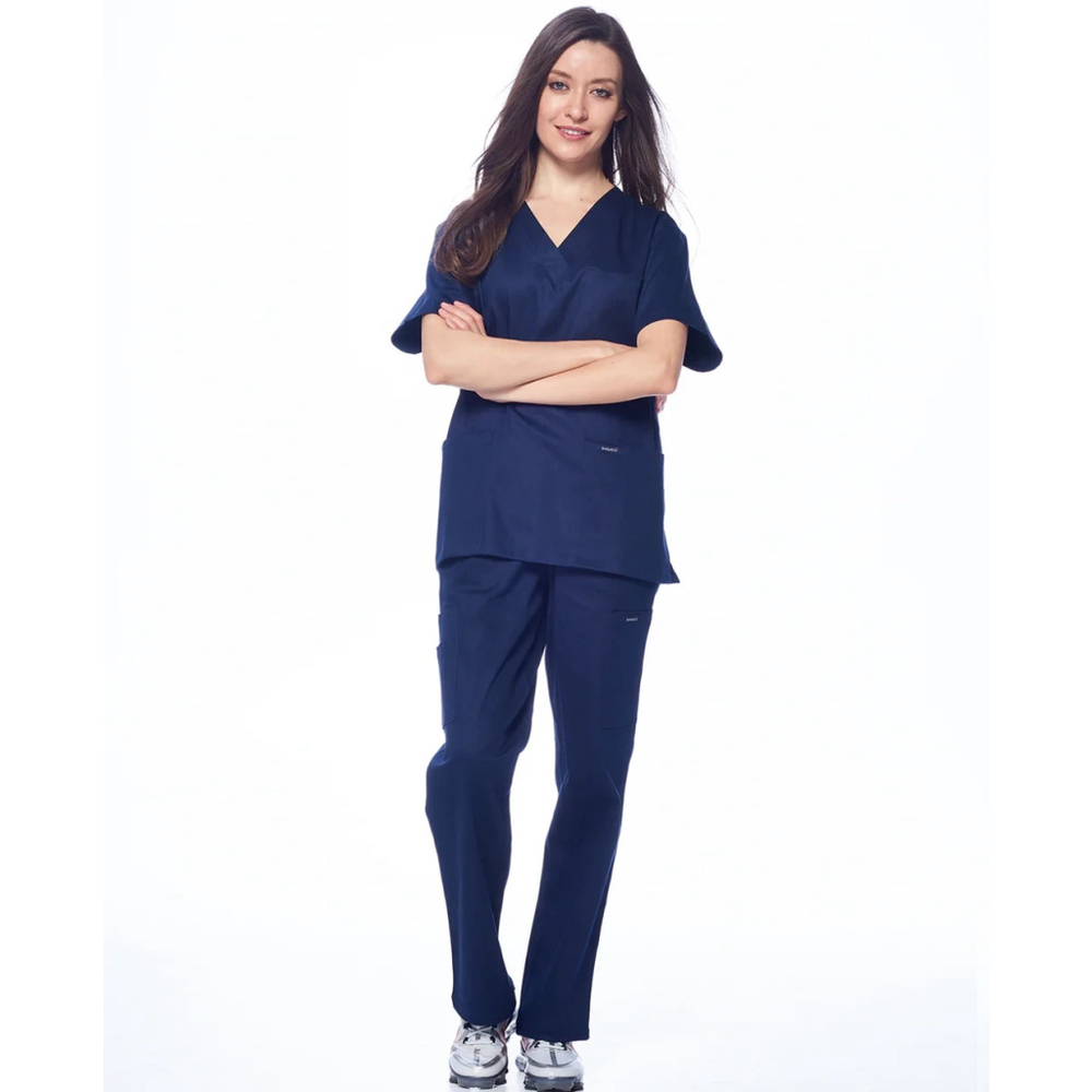 Dagacci Medical Scrubs Uniform Unisex Scrub Set Incudes: Top and Pants Size 2XL